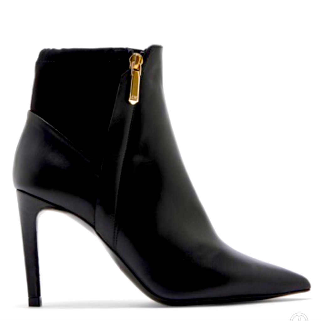 Karen Millen âEllaâ Black Leather Ankle Boots. Size 6.5. Nwt With Box.